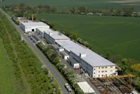 Aerial view of Rulmeca FAA GmbH with new building in background